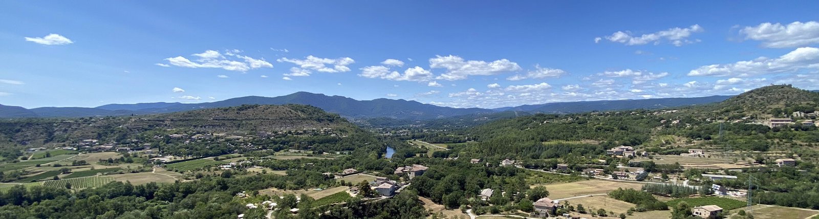 Panoramic view of the Chassezac valley in Southern Ardèche, the home territory of ARDESUN and its Kaolin And Co laboratory.
